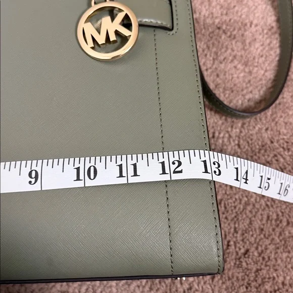 Michael Kors Rayne Saffiano Leather Satchel Olive Green - Picture 7 of 10